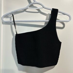 Babaton Black Sculpt Knit Crop Top